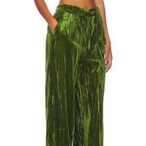 NBD Crinkled Velvet Trousers in Juniper